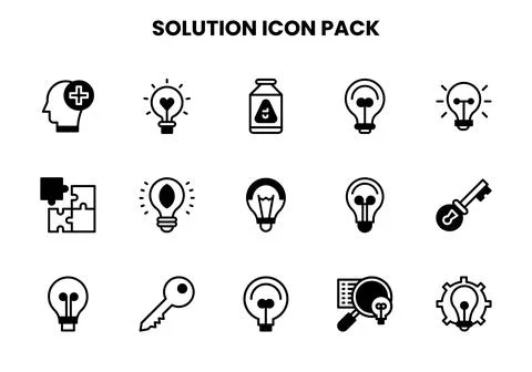 Solution DuoTone Bundle Icons Pack Stockillustratie