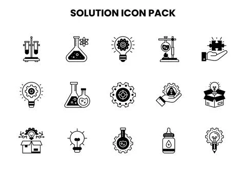 Solution DuoTone Graphics Icons Pack Stockillustratie
