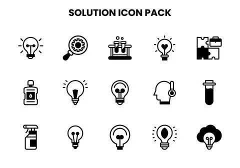 Solution DuoTone Graphics Icons Pack Illustrazione stock