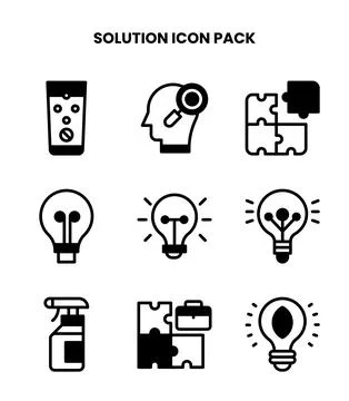 Solution DuoTone Graphics Icons Pack Stock Illustration