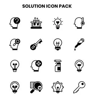 Solution DuoTone Icons Pack Stock Illustration