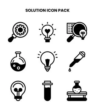 Solution DuoTone Icons Pack Stock Illustration