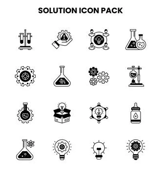 Solution DuoTone Scalable Icons Pack Stock Illustration