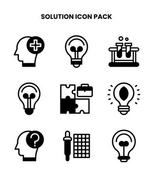 Solution DuoTone Scalable Icons Pack Stock Illustration