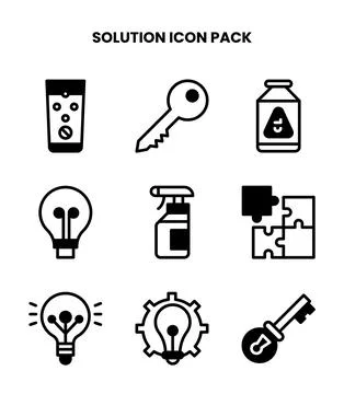 Solution DuoTone SVG Icons Pack Stock Illustration