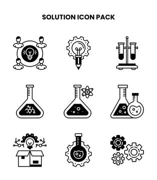 Solution DuoTone UI Icons Pack Stock Illustration