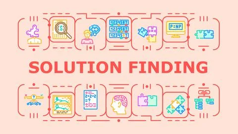 Solution finding banner icon vector illustration イラスト素材