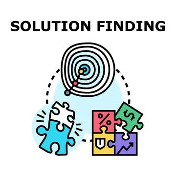 Solution finding process for business development strategy Illustration