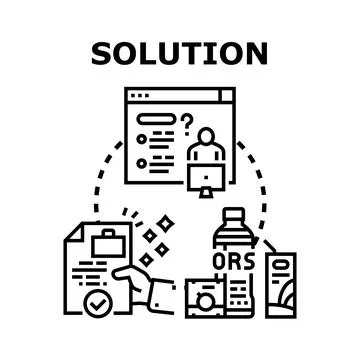 Solution finding process implementing business strategy 스톡 일러스트