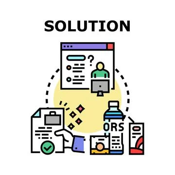 Solution finding process implementing business strategy 스톡 일러스트
