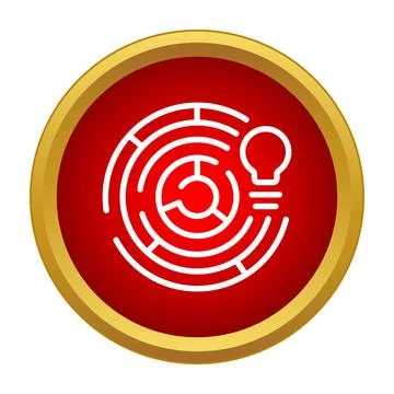 Solution finding process with maze and light bulb icon Illustrazione stock