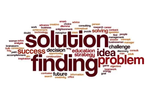 Solution finding word cloud Stockillustratie
