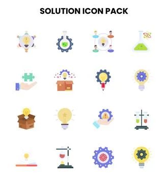 Solution Flat Graphics Icons Pack Stockillustratie