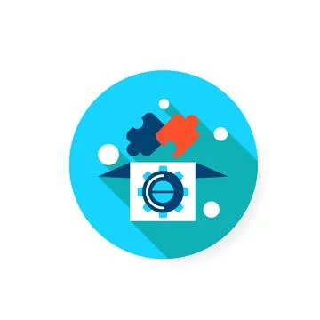 Solution flat icon. Color illustration Illustrazione stock
