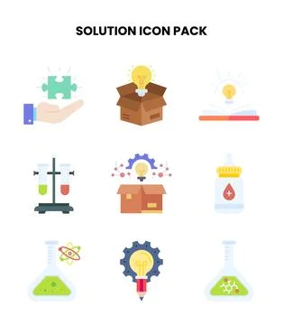 Solution Flat Icons Pack 库存插图