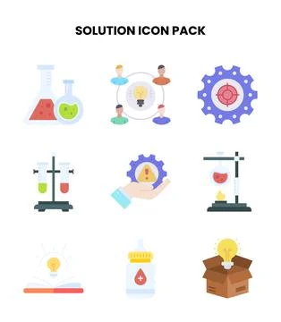 Solution Flat Icons Pack Иллюстрация