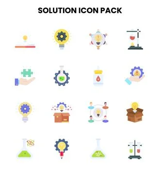 Solution Flat Scalable Icons Pack Иллюстрация