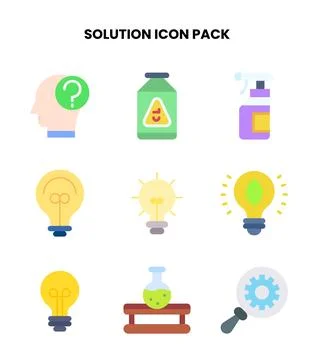 Solution Flat SVG Icons Pack 스톡 일러스트
