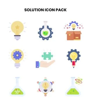 Solution Flat SVG Icons Pack Иллюстрация