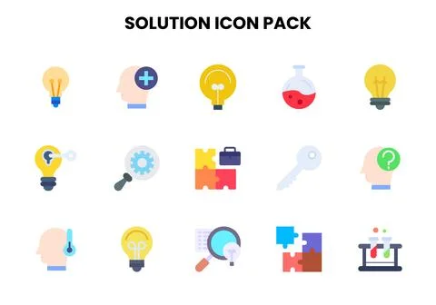 Solution Flat UI Icons Pack Stockillustratie