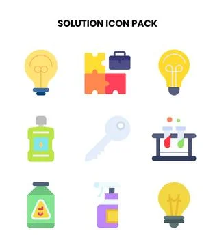 Solution Flat UI Icons Pack Illustrazione stock