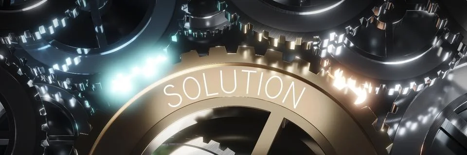 Solution - gears concept - 3D illustration Stock Illustration
