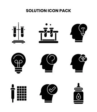 Solution Glyph Collection Icons Pack 스톡 일러스트