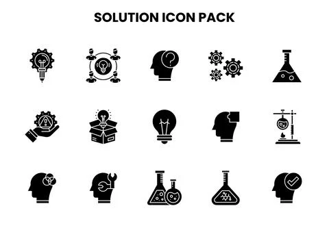 Solution Glyph Icons Pack 库存插图