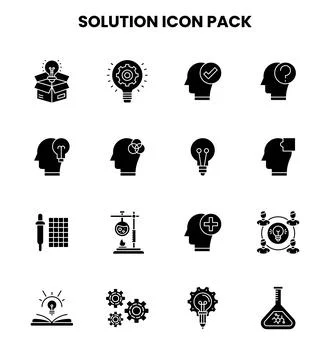 Solution Glyph Icons Pack Stockillustratie