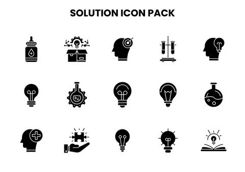 Solution Glyph Icons Pack イラスト素材