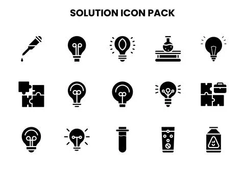 Solution Glyph Icons Pack イラスト素材