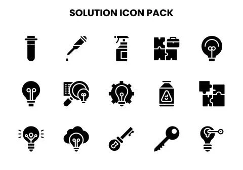 Solution Glyph Scalable Icons Pack Иллюстрация