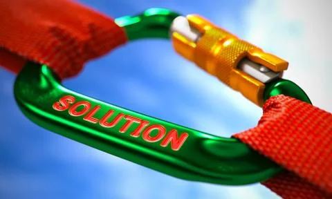 Solution on Green Carabine with Red Ropes Stock Illustration
