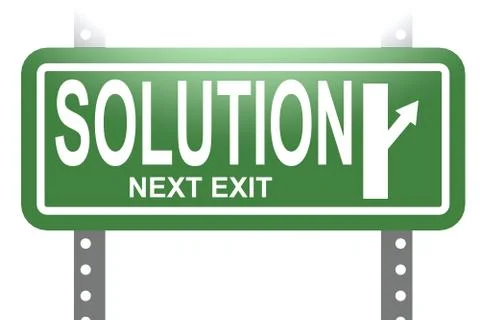 Solution green sign board isolated Stock Illustration