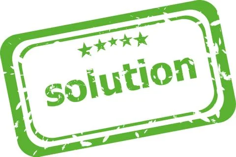 Solution grunge rubber stamp on white background Illustrazione stock