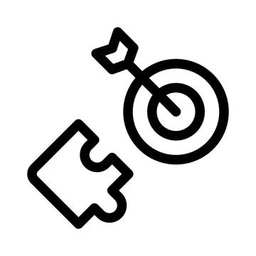 Solution Icon, Bold Outline Design for Idea, Problem, Success, and Strategy イラスト素材