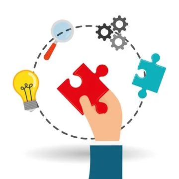 Solution icon design , vector illustration Stock Illustration