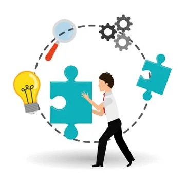 Solution icon design , vector illustration Illustrazione stock