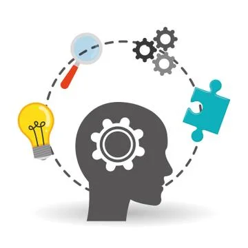 Solution icon design , vector illustration Stockillustratie