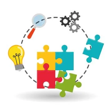 Solution icon design , vector illustration Stock Illustration