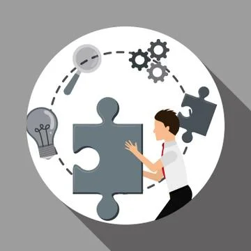 Solution icon design , vector illustration Illustrazione stock