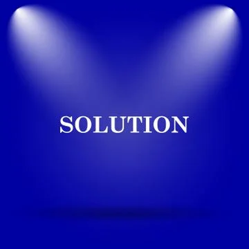 Solution icon. Flat icon on blue background.. Illustrazione stock