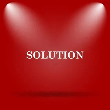 Solution icon. Flat icon on red background.. Illustrazione stock