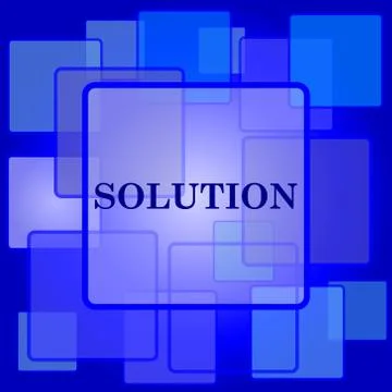 Solution icon. Internet button on abstract background.. Stock Illustration