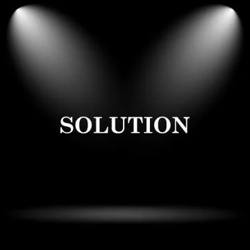 Solution icon. Internet button on black background.. Illustrazione stock