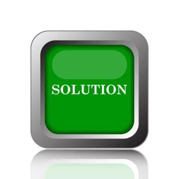 Solution icon. Internet button on black background.. Illustrazione stock