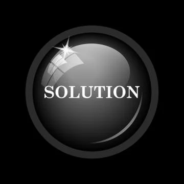 Solution icon. Internet button on black background. . イラスト素材
