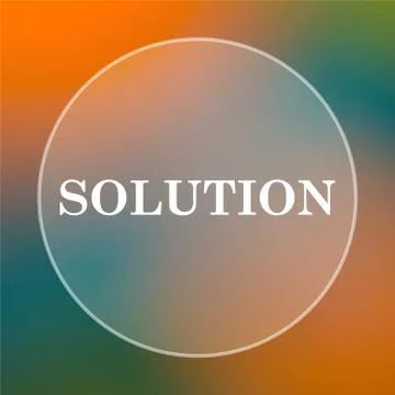 Solution icon. Internet button on colored  background.. Illustrazione stock