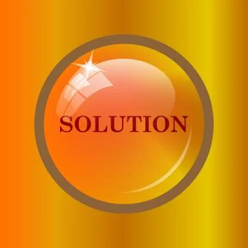 Solution icon. Internet button on colored background. . Stock Illustration