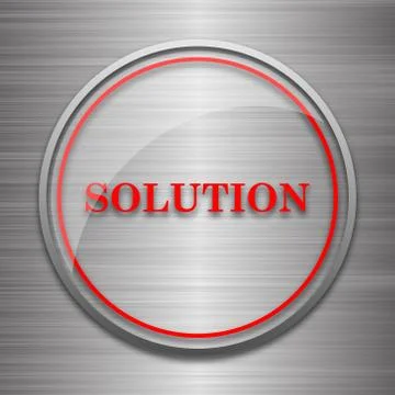 Solution icon. Internet button on metallic background.. Stock Illustration